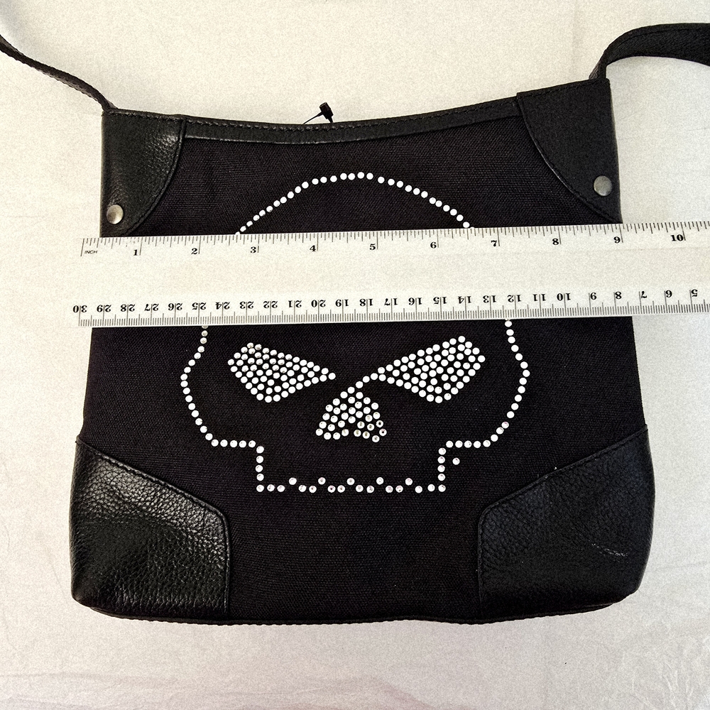 Harley Davidson Skull Bling Adjust Leather Strap Crossbody NWT - Picture 5 of 12